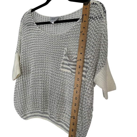 NEW! Revolve M Doll&Company Metallic Open Knit Cropped Sweater Silver White - Picture 5 of 5